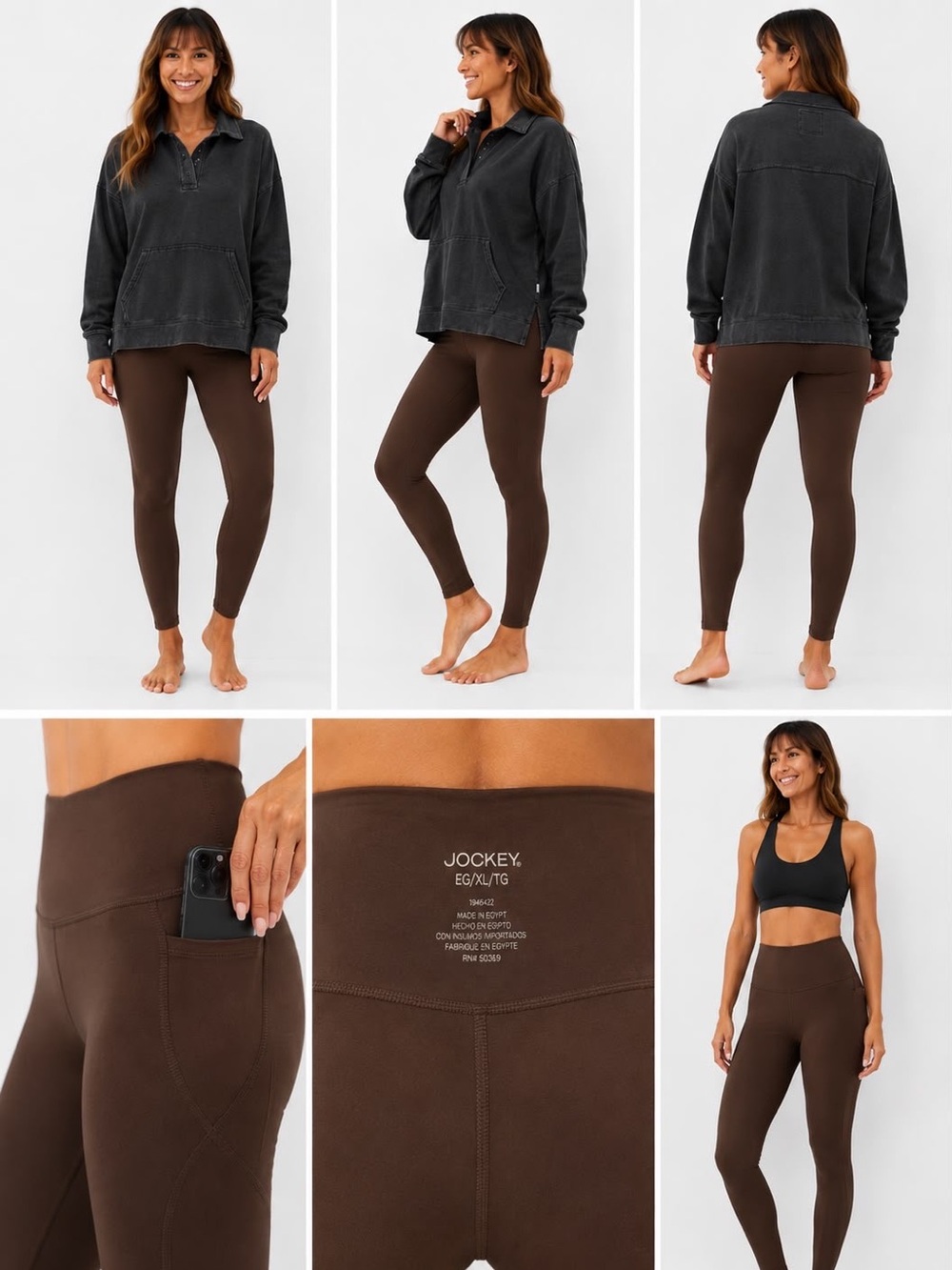 Jockey Straight-Leg Stretch Pants in Dark Brown